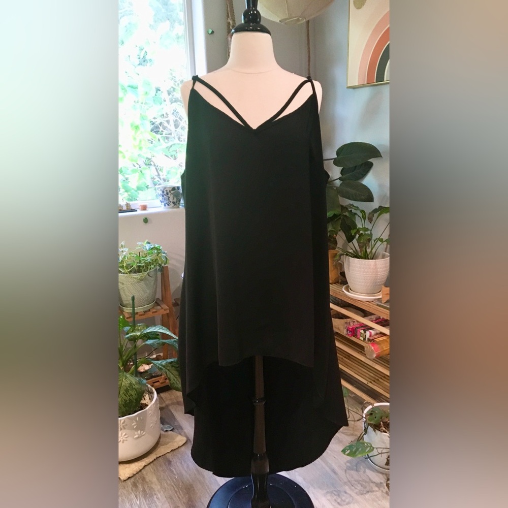 Elegant CITY CHIC Black High Low Sleeveless GOTH Tunic Top